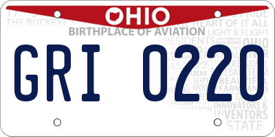 OH license plate GRI0220