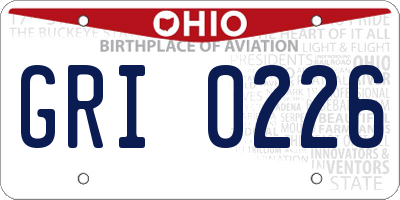 OH license plate GRI0226