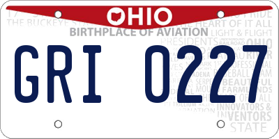 OH license plate GRI0227