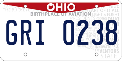 OH license plate GRI0238