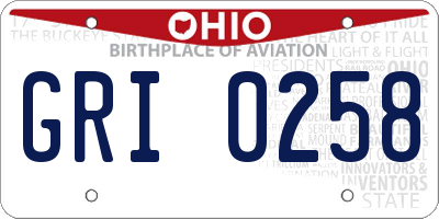 OH license plate GRI0258