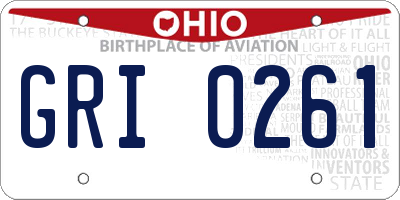 OH license plate GRI0261