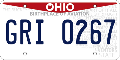 OH license plate GRI0267