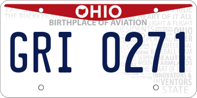 OH license plate GRI0271