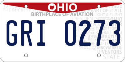 OH license plate GRI0273