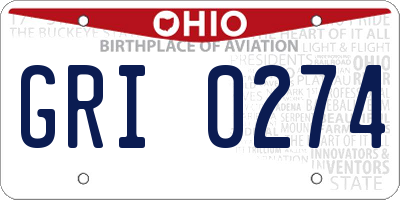 OH license plate GRI0274