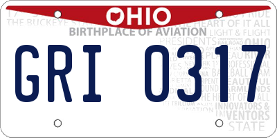OH license plate GRI0317