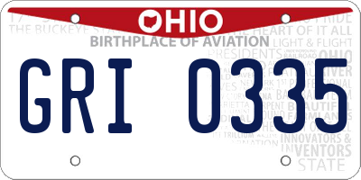 OH license plate GRI0335
