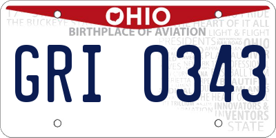 OH license plate GRI0343