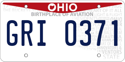 OH license plate GRI0371