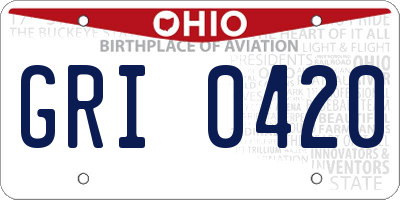 OH license plate GRI0420