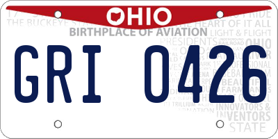 OH license plate GRI0426