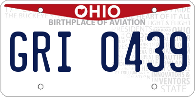OH license plate GRI0439
