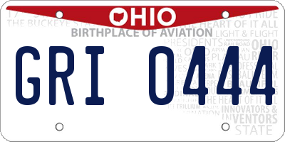 OH license plate GRI0444