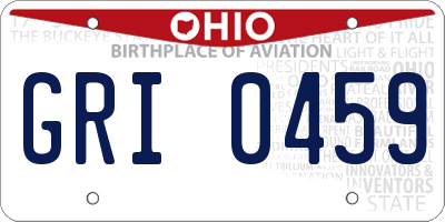 OH license plate GRI0459