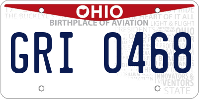 OH license plate GRI0468