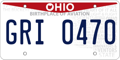 OH license plate GRI0470