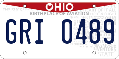 OH license plate GRI0489