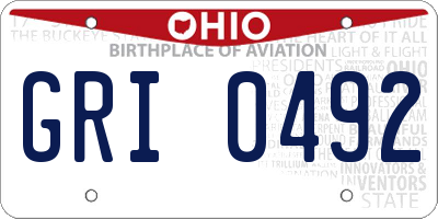 OH license plate GRI0492