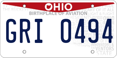 OH license plate GRI0494