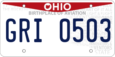 OH license plate GRI0503
