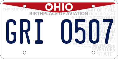 OH license plate GRI0507