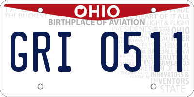 OH license plate GRI0511