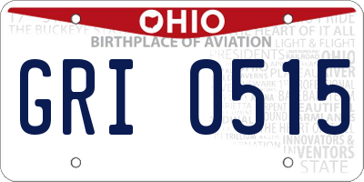 OH license plate GRI0515