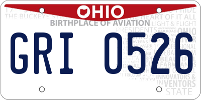 OH license plate GRI0526