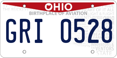 OH license plate GRI0528