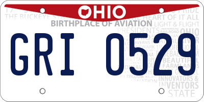 OH license plate GRI0529
