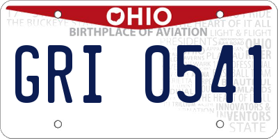 OH license plate GRI0541