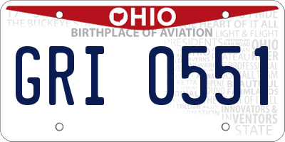 OH license plate GRI0551