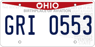 OH license plate GRI0553