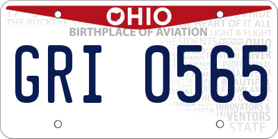 OH license plate GRI0565