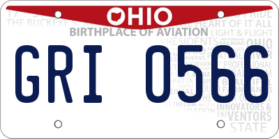 OH license plate GRI0566
