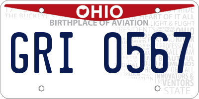 OH license plate GRI0567
