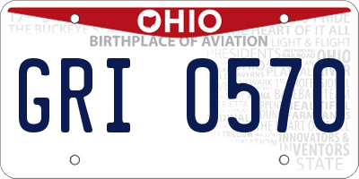 OH license plate GRI0570