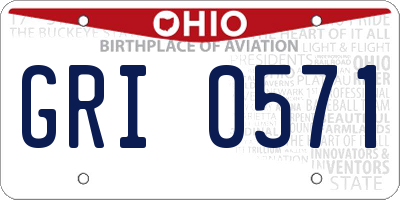 OH license plate GRI0571