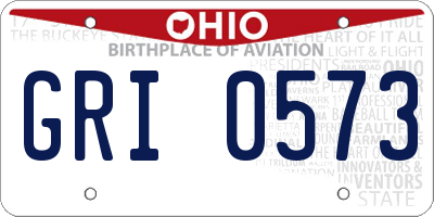 OH license plate GRI0573