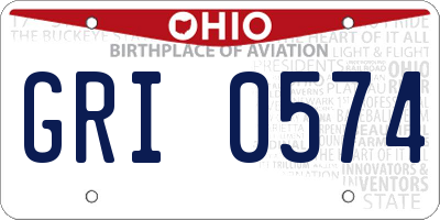 OH license plate GRI0574