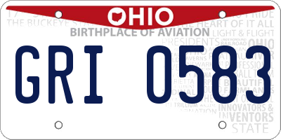 OH license plate GRI0583