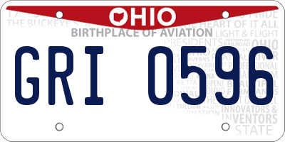 OH license plate GRI0596