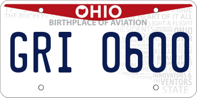 OH license plate GRI0600