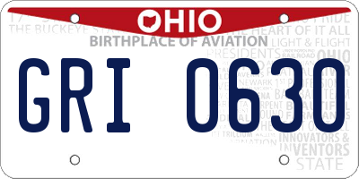 OH license plate GRI0630