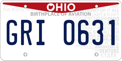 OH license plate GRI0631