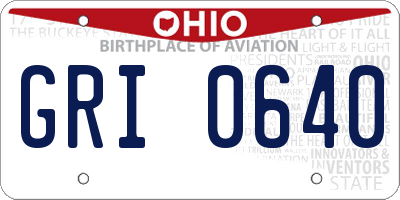 OH license plate GRI0640