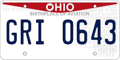 OH license plate GRI0643