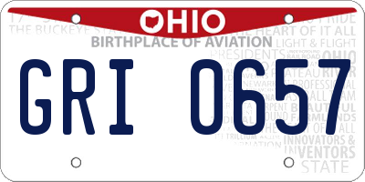 OH license plate GRI0657