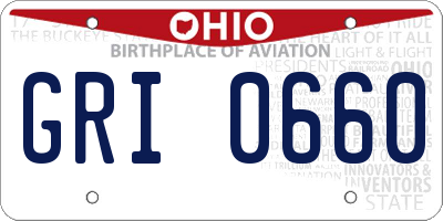 OH license plate GRI0660